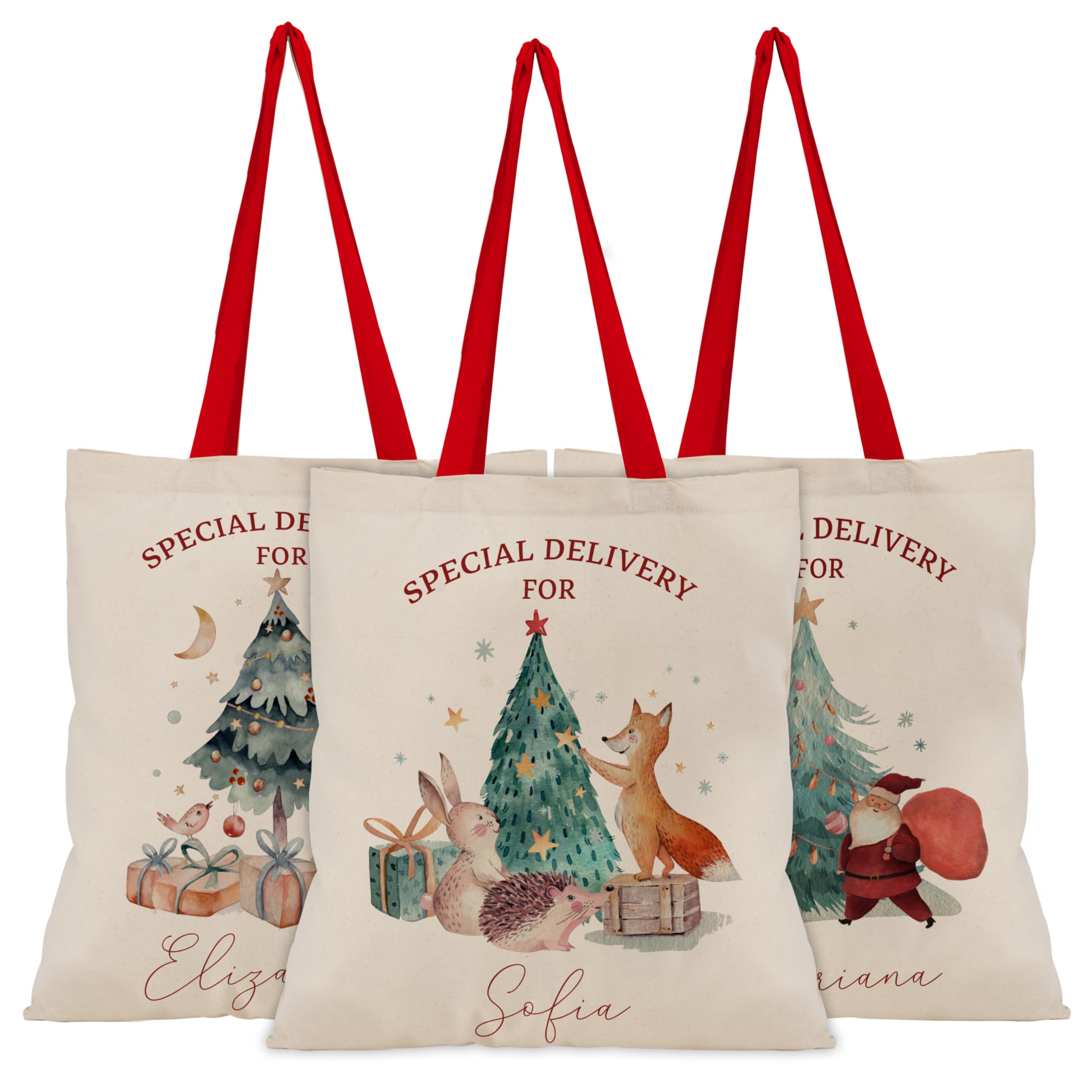 Zexpa Apparel Customized Christmas Santa Gift Bag, Custom Totes For Holiday Presents, Personalized Xmas Gifts Pouch