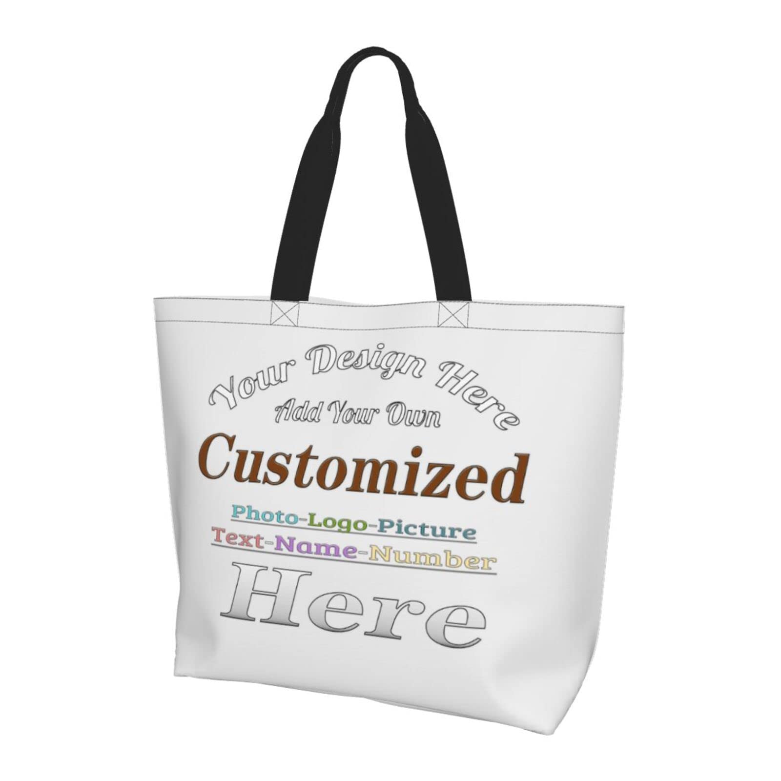 Personalized Beach Bags Custom Totes Bag For Women Custom Bags With Your Logo Text Name Image Photo Customizable Tote Bags For Shopping Travel Beach Work