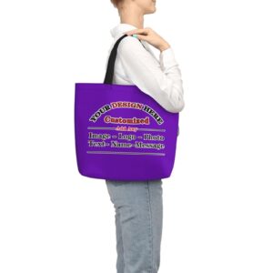 Custom Personalized Tote Bag Custom Bags Women Shoulder Handbag Dark Purple Customize Totes With Your Team Logo Text Image Customized Gifts