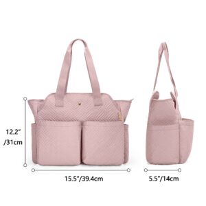 Fasrom Nurse Bag for Work Nurses with Laptop Sleeve, Clinical Tote Bag for Nursing Students or Doctors, Pink (Empty Bag Only)