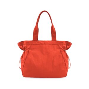 ododos 18l side-cinch shopper bags lightweight shoulder bag tote handbag for shopping workout beach travel, spicy orange
