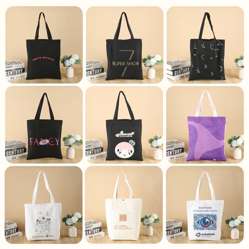 MEINAMI Custom Canvas Tote Bag Personalized Reusable Carryall Promotional Printed Shoulder bag 10‘x12' Sample