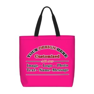 custom personalized tote bag custom bags for work travel shopping women shoulder handbag customize tote bags gift with your team logo text image photo name