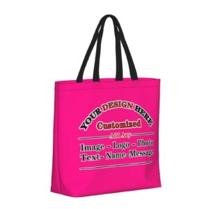 Custom Personalized Tote Bag Custom Bags For Work Travel Shopping Women Shoulder Handbag Customize Tote Bags Gift With Your Team Logo Text Image Photo Name