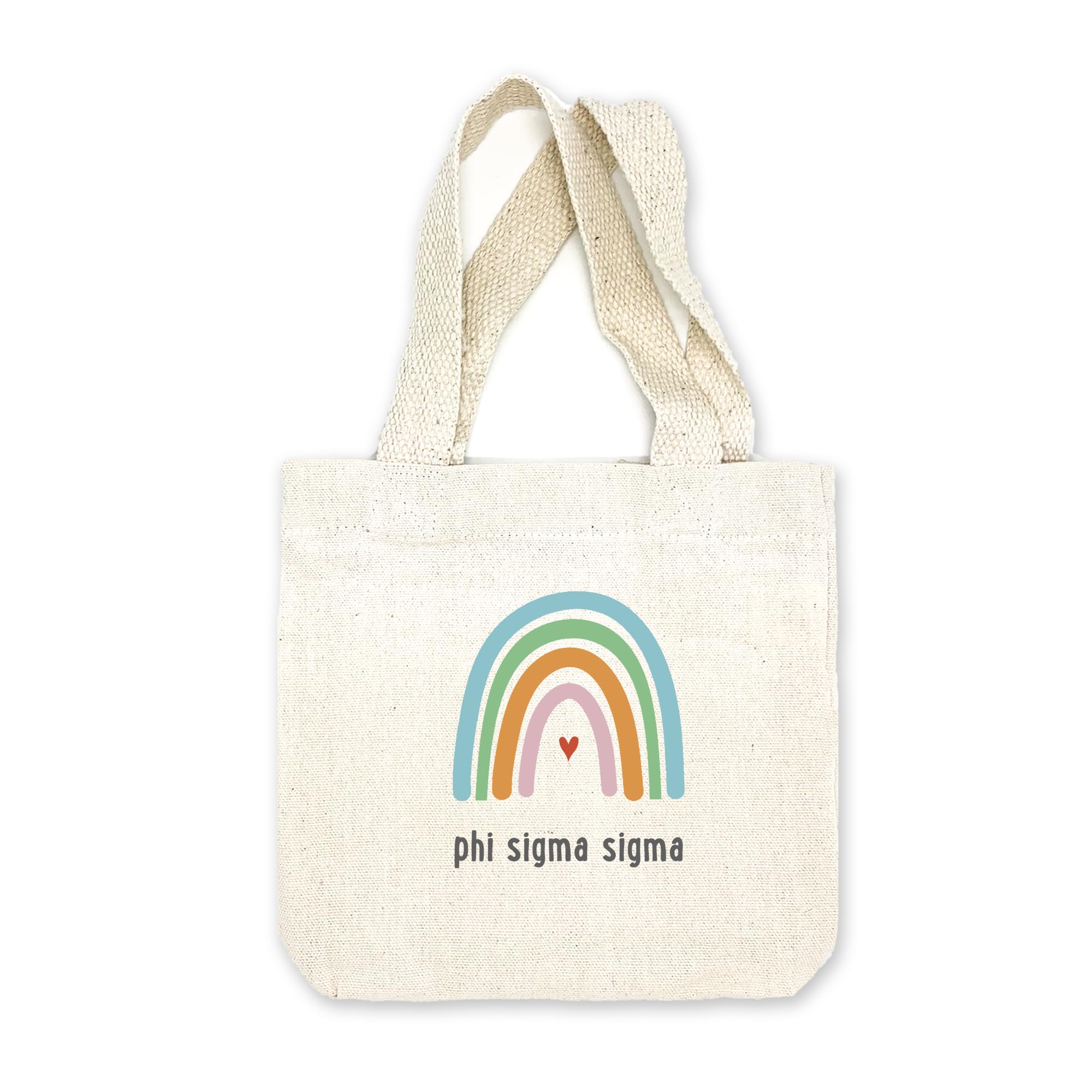 sockprints Phi Sigma Sigma Rainbow Mini Tote Bag - Gift Tote Bags for Sorority - Mini Goodie Bag - Sorority Gift Bag