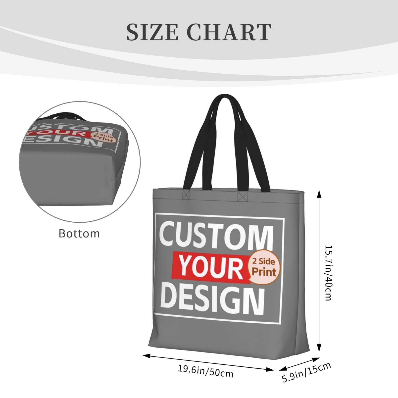 Personalized Tote Bags In Bulk Customized Tote Bag with Picture Customized Tote Bag with Picture for Women Girls Gray Bags