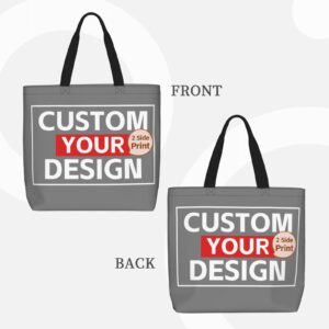 Personalized Tote Bags In Bulk Customized Tote Bag with Picture Customized Tote Bag with Picture for Women Girls Gray Bags