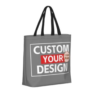 Personalized Tote Bags In Bulk Customized Tote Bag with Picture Customized Tote Bag with Picture for Women Girls Gray Bags