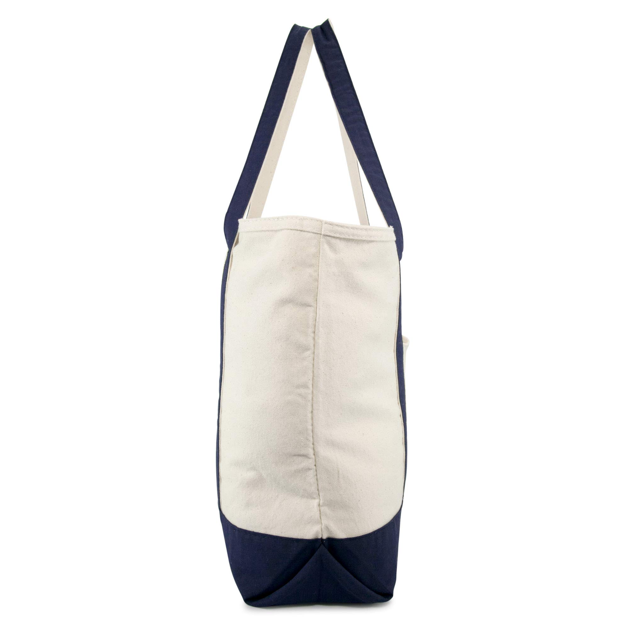 DALIX Monogram Tote Bag Personalized Initial Navy Blue - G