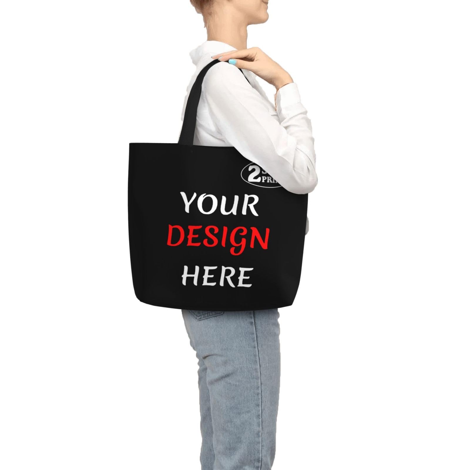 Personalized Tote Bag Custom Bag Add Your Design For Business Work Travel Personalized Shoulder Bag Custom Shopping Handbag For Women, Mom, Teachers