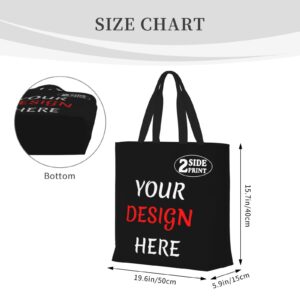 Personalized Tote Bag Custom Bag Add Your Design For Business Work Travel Personalized Shoulder Bag Custom Shopping Handbag For Women, Mom, Teachers