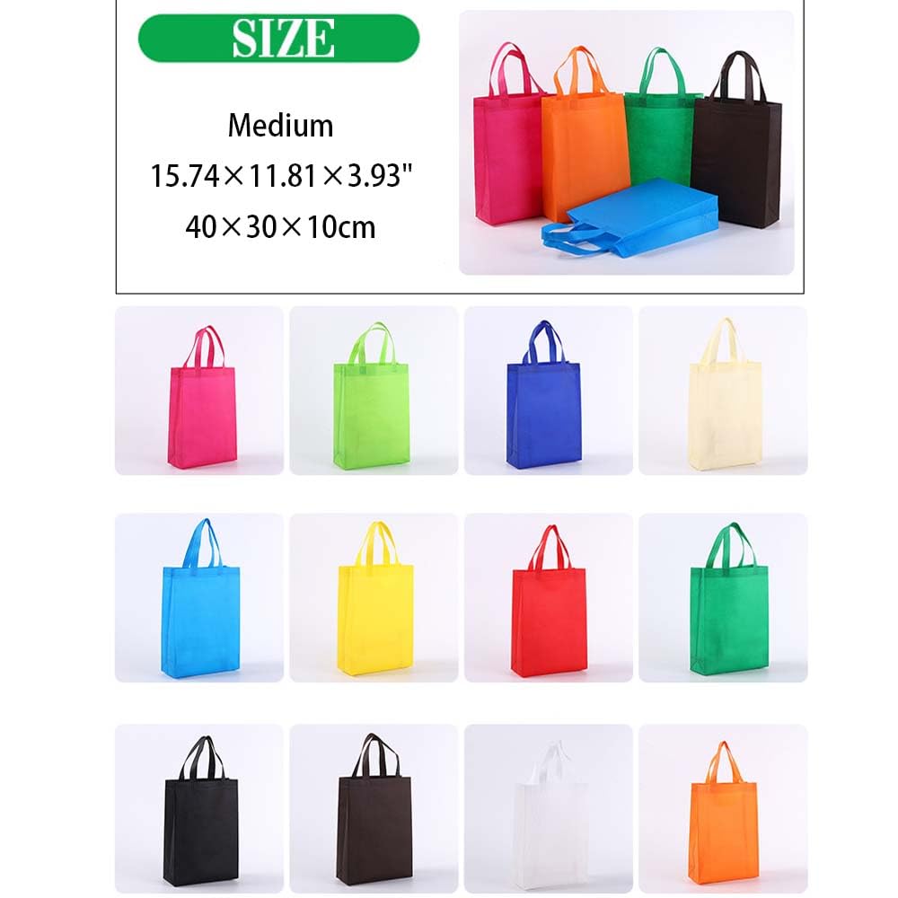 100PCS Custom Bulk Tote Bags Personalized Grocery Shopping Bag Reusable Non-Woven Hand Bags with Your Business Logo/Text (option 1:100pcs)