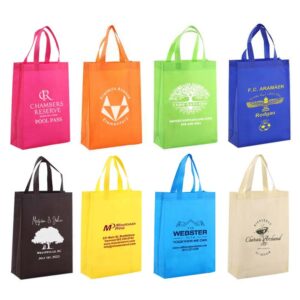 100PCS Custom Bulk Tote Bags Personalized Grocery Shopping Bag Reusable Non-Woven Hand Bags with Your Business Logo/Text (option 1:100pcs)