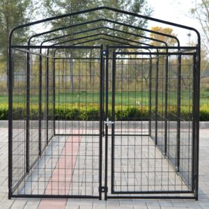 Omitree New Modular Dog Kennel Heavy Duty Welded Steel Panel Pet Cover 5' W x 10' L x 5.5' H