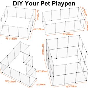 Pet Playpen,24 Inch Tall Puppy Playpen Portable Small Animals Playpen, Pet Fence Yard Fence for Puppy,Bunny,Guinea Pigs,Ferrets,Mice,Hamsters,Hedgehogs,Turtles