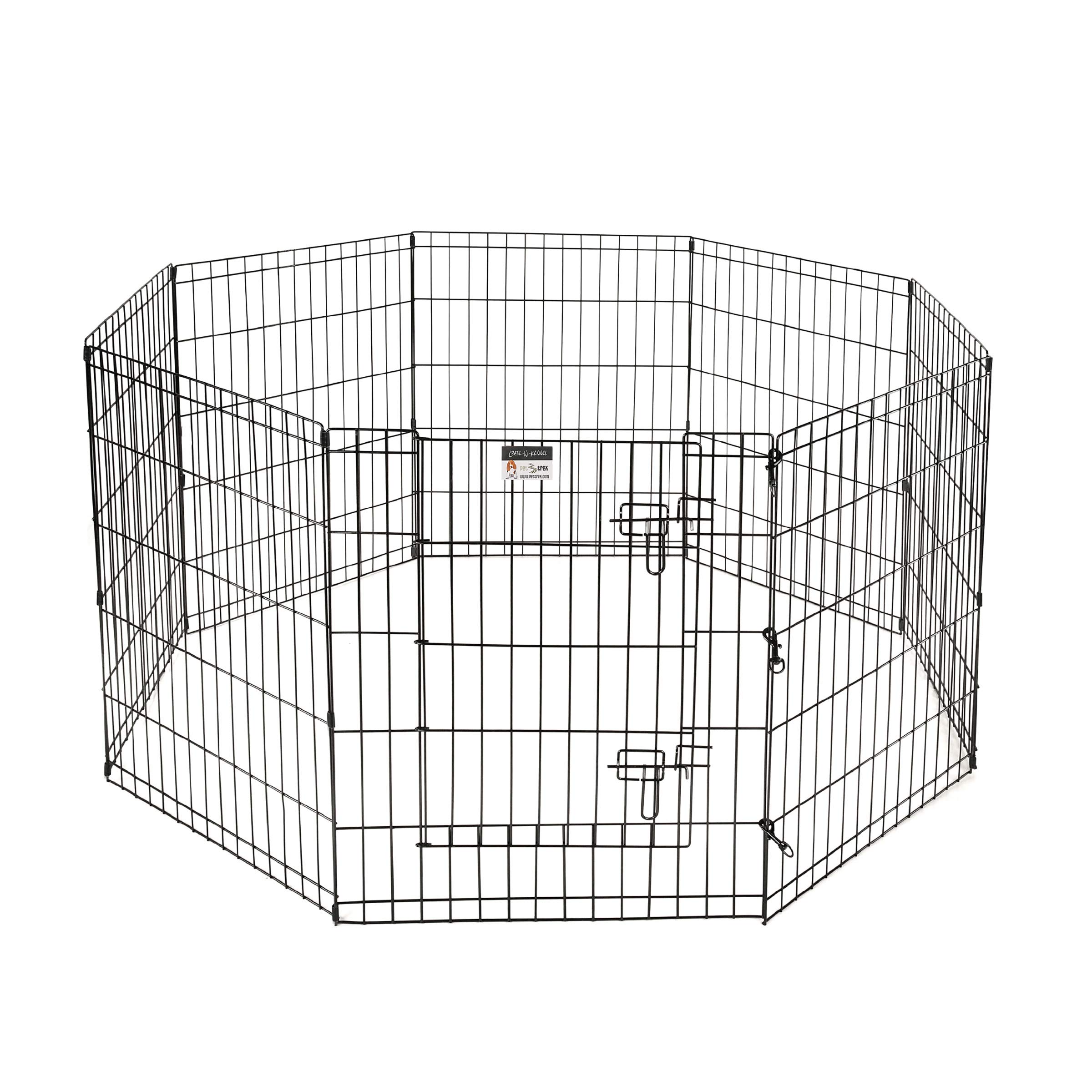 Dog Playpen - Foldable Metal Exercise Puppy Play Pen with 8 24x30in Panels - Indoor/Outdoor Pen with Door for Dogs, Cats or Small Animals by PETMAKER