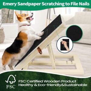 SPAKITCHCE Dog Nail Scratch File Board, Adjustable Height, Suitable for Most Dogs, with Replacement Sandpaper