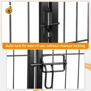 Topeakmart 32 Panels Pet Dog Pen 40 inch Height Heavy Duty Foldable Metal Portable Puppy Exercise Pen Barrier Cat Chicken Rabbit Fence with Door Indoor Outdoor Black