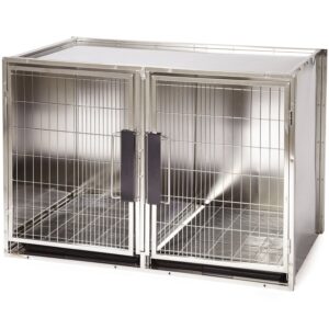 proselect stainless steel modular kennel, large