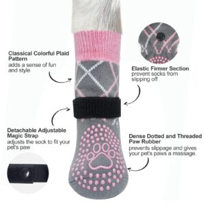 BEAUTYZOO Dog Socks to Prevent Licking Paws for Hardwood Floors Anti Slip, Dog Shoes Booties for Hot/Cold Pavement,Grippy Boots & Paw Protectors Traction Control for Small Medium Large Senior Dogs