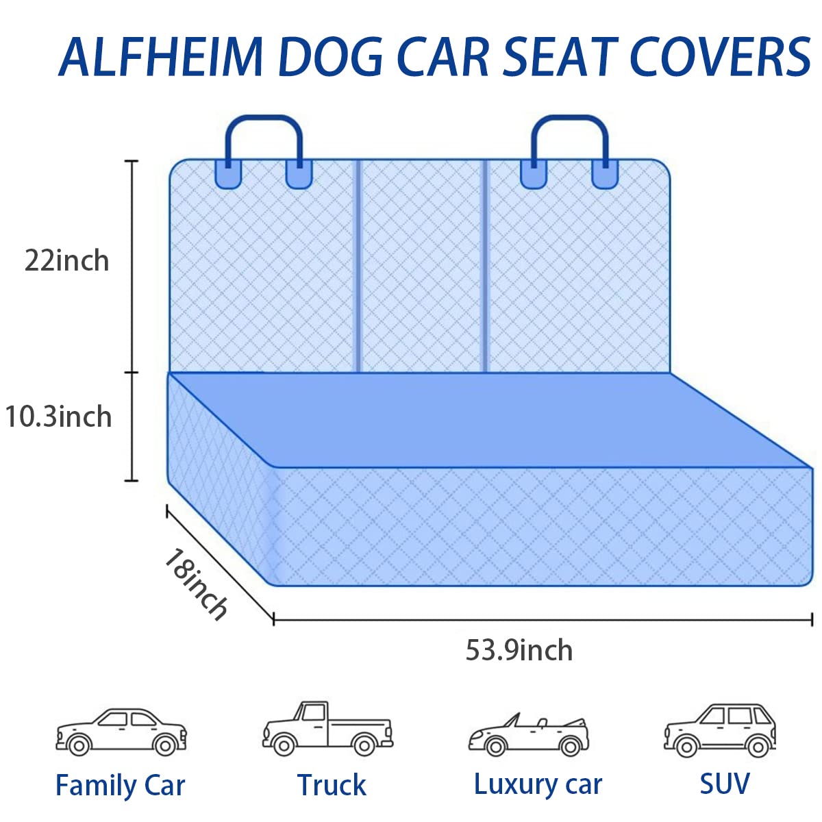 BESULEN Dog Car Seat Cover for Back Seat, Waterproof Dog Bench Seat Pad Compatible for Armrest & Seat Belt, Universal Nonslip Durable Soft Pet Backseat Protector for Cars Trucks & SUVs (Black)