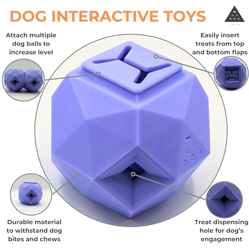 Treat Dispensing Balls for Medium Dogs and Cat Treat Dispenser Toy Interactive for Self-Play Improves Oral Hygiene, Mental Simulation, and Bordem Buster, Simple and Effective Food Toy (3.6 x 3.6 in)