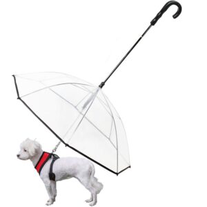 omem portable modular dog umbrella with leash pet outdoor rainproof supplies, diameter 28.3"