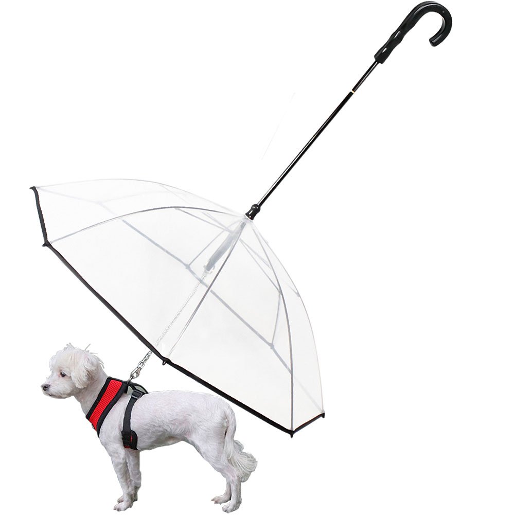 OMEM Portable Modular Dog Umbrella with Leash Pet Outdoor Rainproof Supplies, Diameter 28.3"