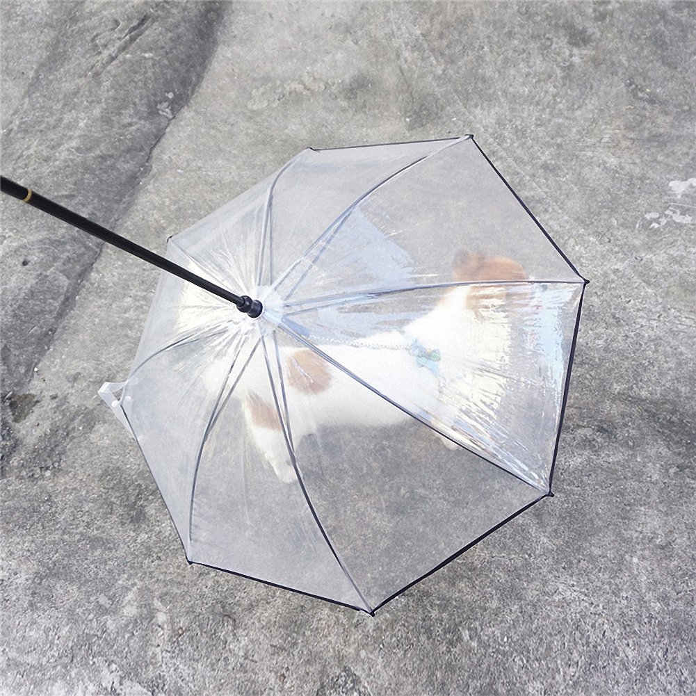 OMEM Portable Modular Dog Umbrella with Leash Pet Outdoor Rainproof Supplies, Diameter 28.3"