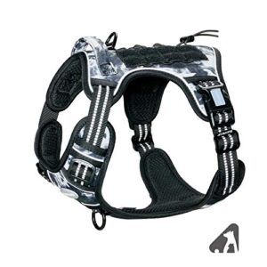 AUROTH Tactical Dog Harness for Small Medium Large Dogs No Pull Adjustable Pet Harness Reflective K9 Working Training Easy Control Pet Vest Military Service Dog Harnesses (L, Black Ink)