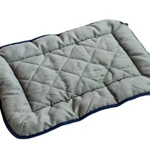 Dog Gone Smart Pet Products Chenille Dog Sleeper Cushion, Grey w/Blue Trim, 30"X48" XX-Large