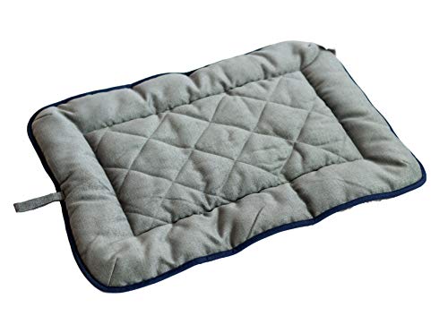 Dog Gone Smart Pet Products Chenille Dog Sleeper Cushion, Grey w/Blue Trim, 30"X48" XX-Large