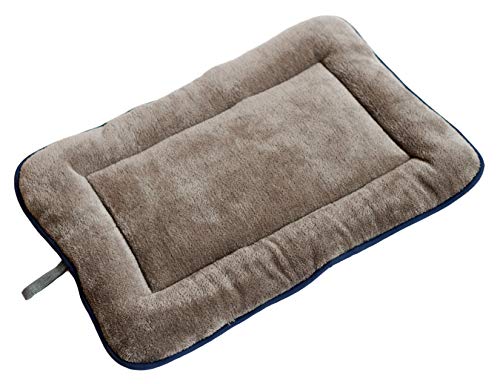 Dog Gone Smart Pet Products Chenille Dog Sleeper Cushion, Grey w/Blue Trim, 30"X48" XX-Large