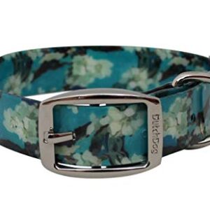 Dutch Dog Amsterdam Waterproof Dog Collar Van Gogh Almond Blossom 16-25", Blue, White