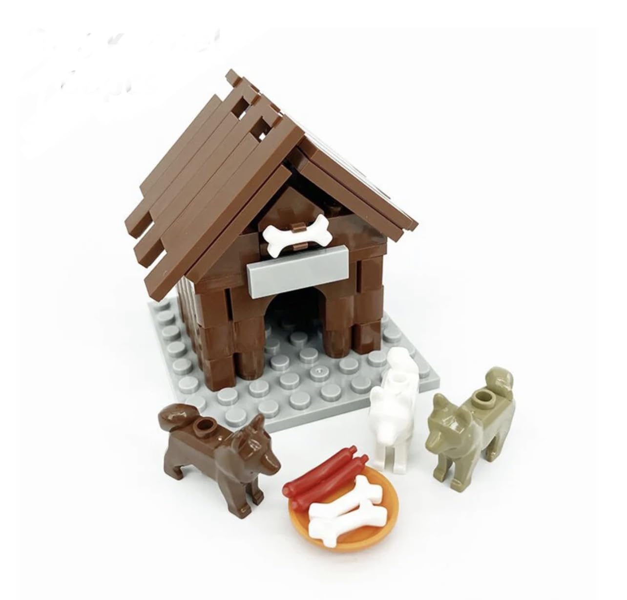 General Jim's Pets Double Decker Two Level Cat & Dog House Building Block Set - includes Cat Tower and Dog Kennel with Kittens and Dogs