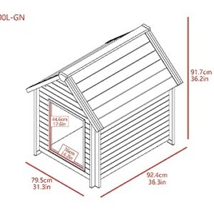 New Age Pet ECOFLEX® Outdoor Large Bunk Style Dog House for Up to 80lbs Pets | 10 Year Manufacturer Warranty | Weatherproof Roof & Elevated Floor | Easy-to-Assemble & Clean