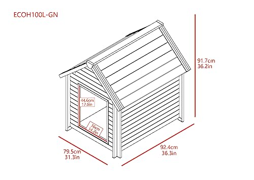 New Age Pet ECOFLEX® Outdoor Large Bunk Style Dog House for Up to 80lbs Pets | 10 Year Manufacturer Warranty | Weatherproof Roof & Elevated Floor | Easy-to-Assemble & Clean