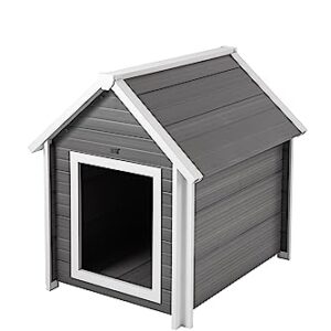 New Age Pet ECOFLEX® Outdoor Large Bunk Style Dog House for Up to 80lbs Pets | 10 Year Manufacturer Warranty | Weatherproof Roof & Elevated Floor | Easy-to-Assemble & Clean