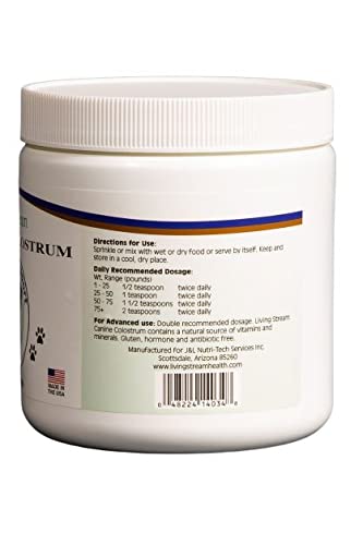 Canine Colostrum Immune Support for Dogs, Gut Health 5.5 oz powder