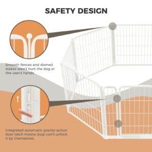 FXW Homeplus Dog Playpen Designed for Indoor Use, 24" Height for Puppy and Small Dogs, White│Patented