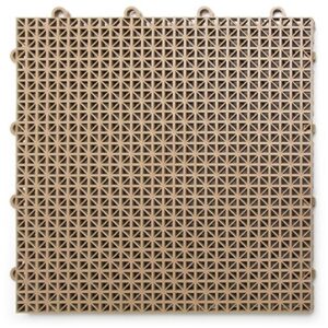 Big Floors DT24BEIG DuraGrid Outdoor Modular Interlocking Multi-Use Plastic Deck Tile, 24 Pack, Beige