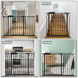 Fairy Baby Extra Wide Baby Gate Black 57.5-62 Inch Wide, Walk Through Pressure Mounted No Drill, Long and Large Tension Dog Gates for Pet and Kids