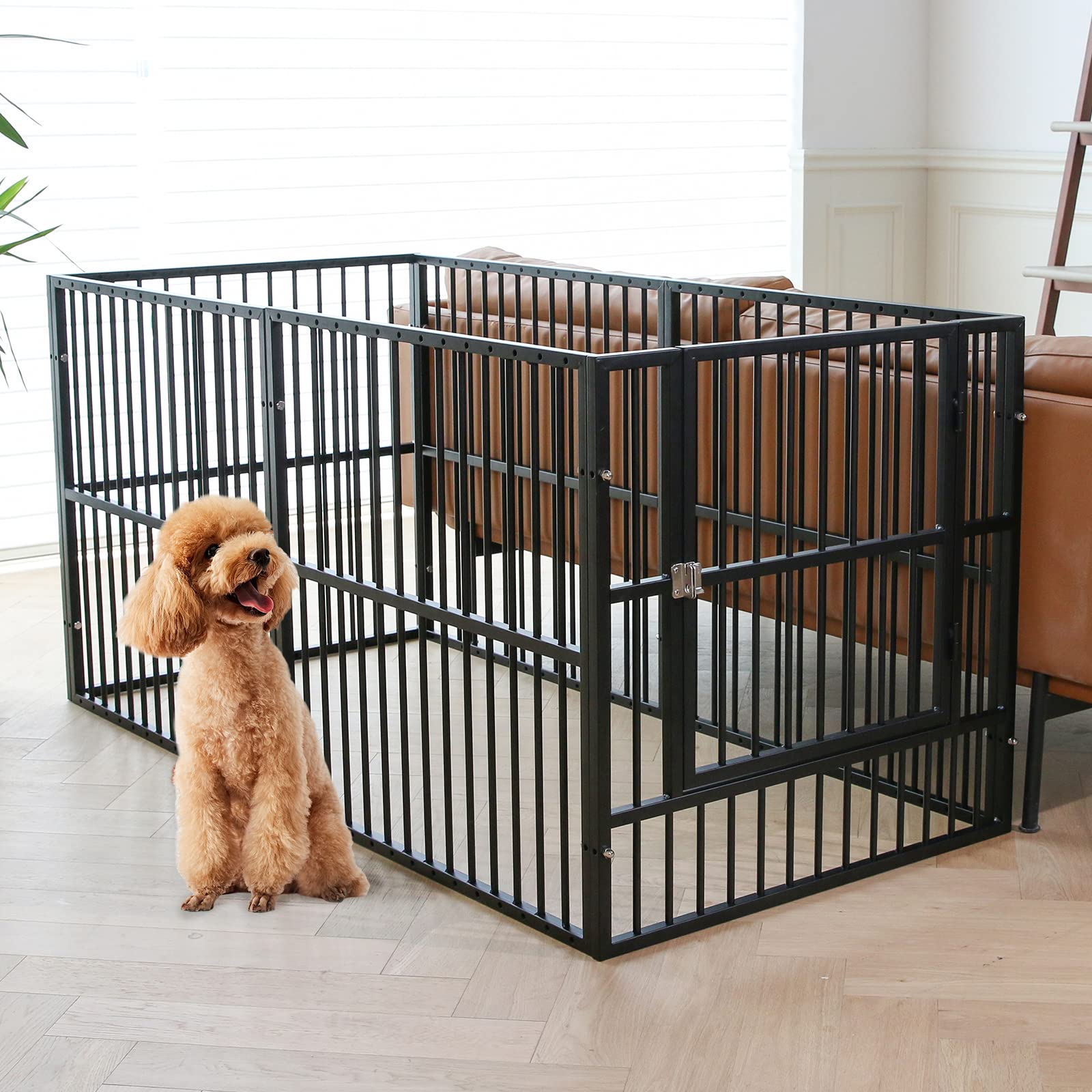 RYPetmia Dog Playpen 31.5" Height Puppy Pen,Heavy duty 31"- 63" Inch Extendable, Safe and Sturdy dog pens, Easy Assemble for Outdoor Indoor pet playpen