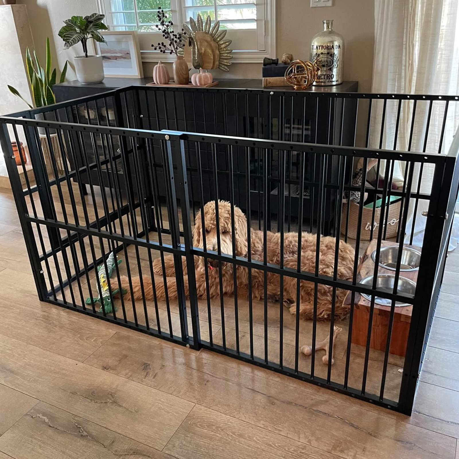 RYPetmia Dog Playpen 31.5" Height Puppy Pen,Heavy duty 31"- 63" Inch Extendable, Safe and Sturdy dog pens, Easy Assemble for Outdoor Indoor pet playpen