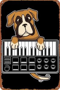 modular synthesizer dog poster retro metal tin sign vintage wall decor signs metal poster 8x12 inch