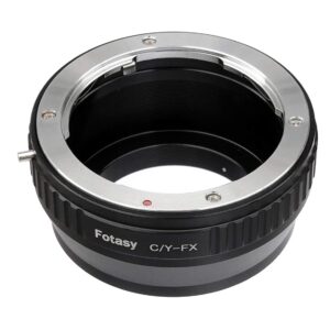 Fotasy Contax Yashica C/Y Lens to Fuji X Adapter, CY Lens X Mount Adapter, Compatible with Fujifilm X-Pro1 X-Pro2 X-Pro3 X-E2 X-E3 X-A10 X-M1 X-T1 X-T2 X-T3 X-T4 X-T10 X-T20 X-T30 X-T30II X-T100 X-H1