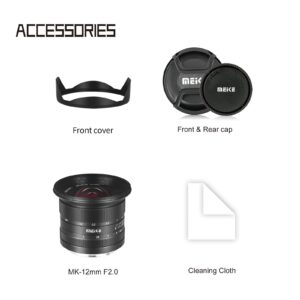 Meike 12mm f2.0 Ultra Wide Angle Manual Focus Lens Compatible with Fujifilm X Mount APS-C Mirrorless Cameras X-T1 X-T2 X-T3 X-T4 X-T5 X-T10 X-T20 X-T100 X-T200 XPro1