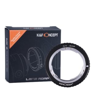 k&f concept lens mount adapter contax yashica c/y lens to ef adapter, for 1d, 1ds, mark ii, iii, iv, 5d, mark ii, 7d, 30d, 40d, 50d, 60d, 70d, digital rebel t2i, t3, t3i, t4i