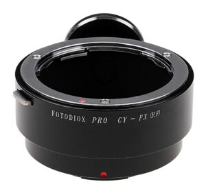 fotodiox pro lens mount adapter, contax/yashica (c/y or cy) lens to fujifilm x camera body, for fujifilm x-pro1, x-e1, x-mount mirrorless cameras