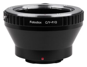 fotodiox lens mount adapter, contax/yashica (also known as c/y) lens to pentax q-series camera, fits pentax q mirrorless cameras